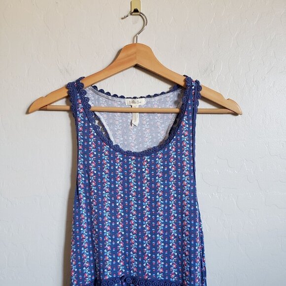 Matilda Jane Beyond the Horizon Tank Floral Flowy Top Lace Blue Sz Women's Small - Picture 4 of 11